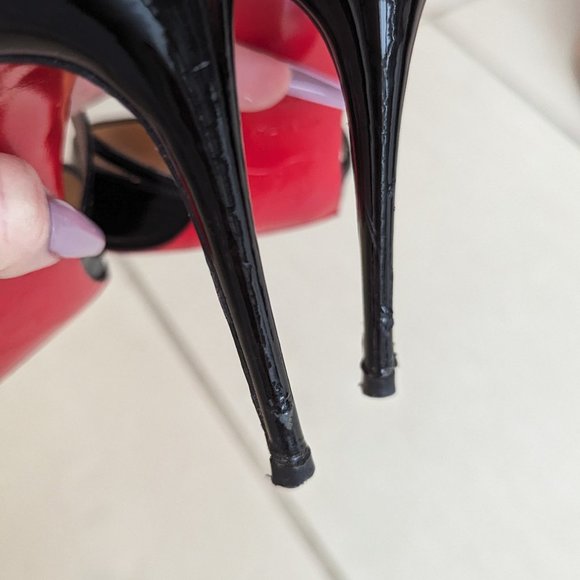 Christian Louboutin Black Patent Leather Uptown Ankle Strap Pumps - Picture 7 of 7